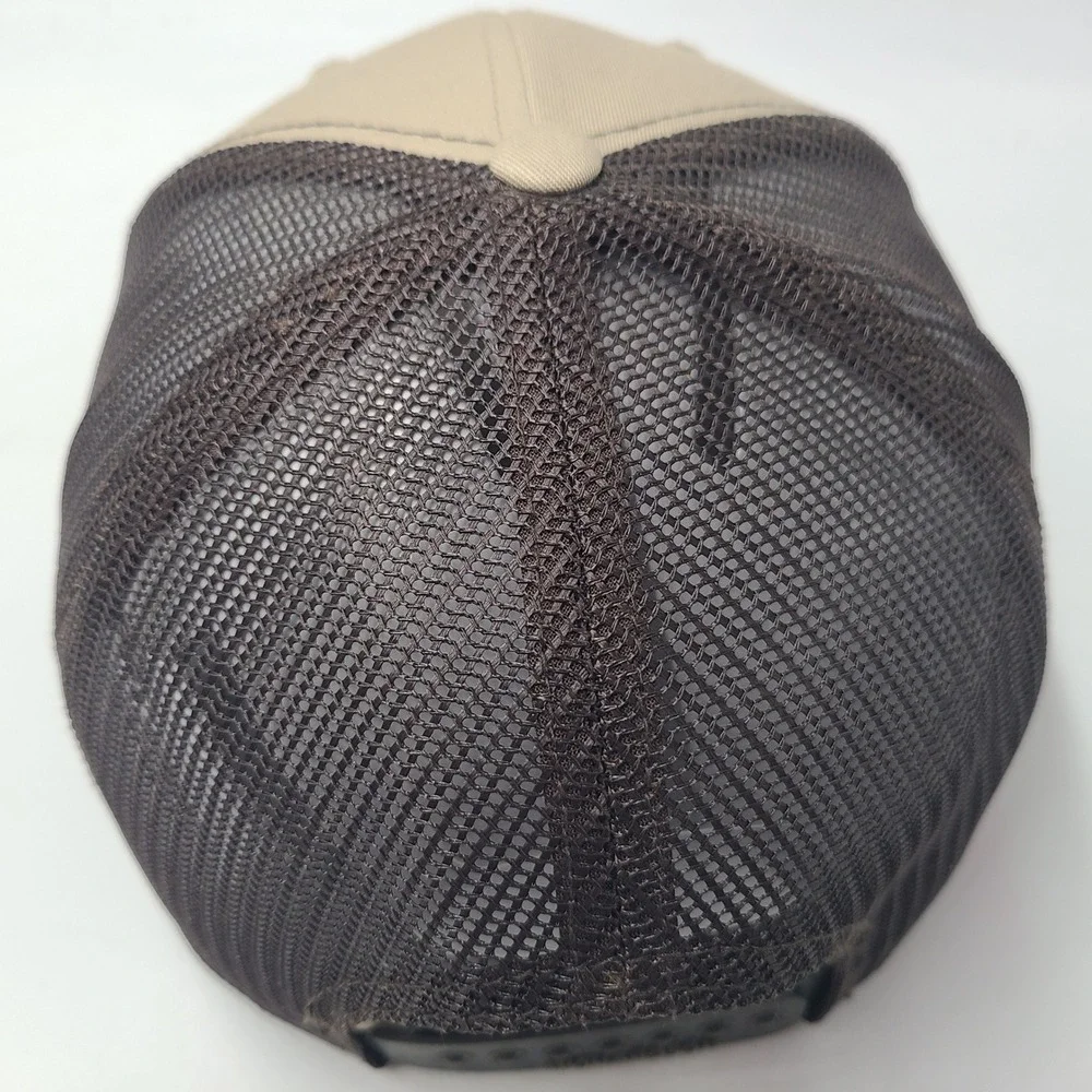Big Sky Archery Hat Snapback Trucker Mesh Beige Brown Bowhunting‎ Bozeman MT Men